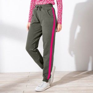Blancheporte Sportovní kalhoty, dvoubarevné khaki/růžová 54