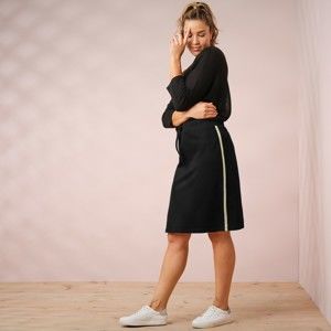 Blancheporte Úpletová sukně s kontrastními lemy černá 58