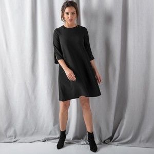 Blancheporte Jednobarevné šaty s výstřihem vzadu černá 38