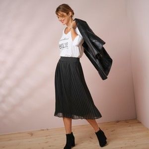 Blancheporte Plisovaná sukně s pružným pasem černá 58
