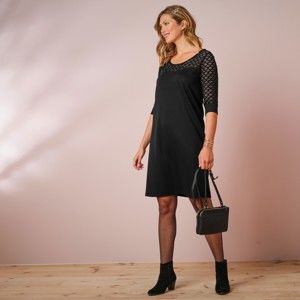 Blancheporte Šaty s krajkou černá 52