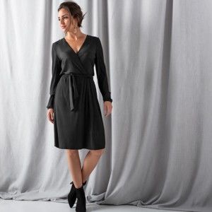 Blancheporte Jednobarevné šaty se 3/4 rukávy černá 40