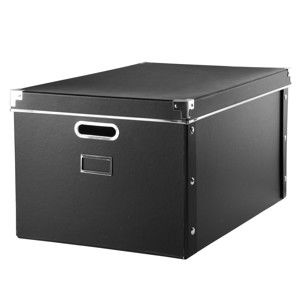 Blancheporte Úložná krabice, černý karton černá 28x35 cm