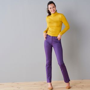 Blancheporte Rovné kalhoty s vysokým stahujícím pasem švestková 38