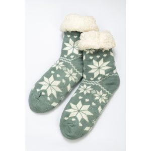Blancheporte Ponožky zimní, sněhové vločky tyrkysová 35-42