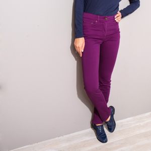Blancheporte Strečové rovné kalhoty švestková 50