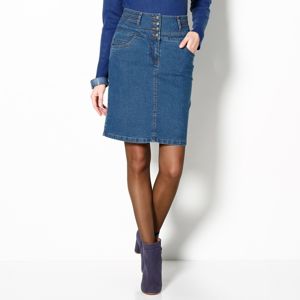 Blancheporte Džínová sukně s vysokým pasem modrá 52