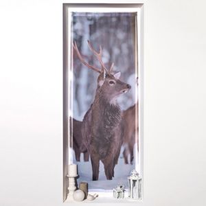 Blancheporte Záclonka s potiskem "jelen" hnědošedá 45x120cm