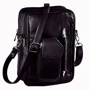 Blancheporte Kožená taška s kapsami černá