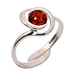 Blancheporte Nastavitelný stříbrný prsten s jantarovým kamínkem prsten
