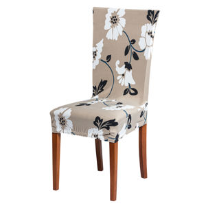 Blancheporte Potah na židli s potiskem šedo-hnědá s bílými květy uni