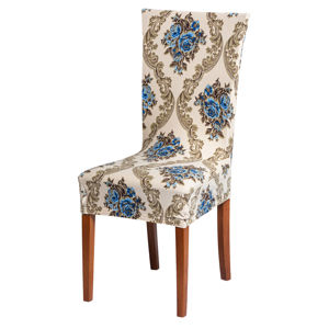 Blancheporte Potah na židli s potiskem béžová s tyrkysovými ornamenty uni