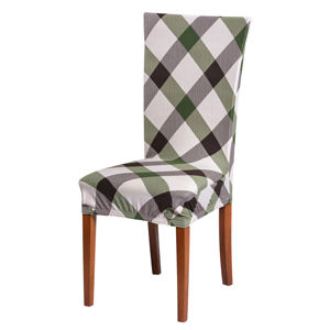 Blancheporte Potah na židli s potiskem zeleno-fialové káro uni