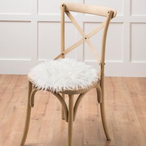 Blancheporte Podložka na židli, imitace kožešiny, sada 2 ks přírodní sada 2 ks,35cm