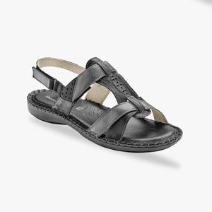 Blancheporte Dvoubarevné kožené sandály, černé černá/stříbřitá 38