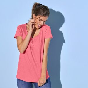 Blancheporte Tuniské tričko s melírem a krátkými rukávy růžová melír 42/44