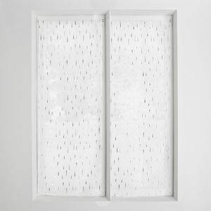 Blancheporte Vitrážová záclona se stříbrným motivem bílá 45x90cm