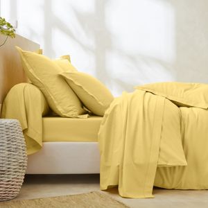 Blancheporte Povlečení, bavlna a Lyocell světle žlutá klasické prostěradlo 180x290cm