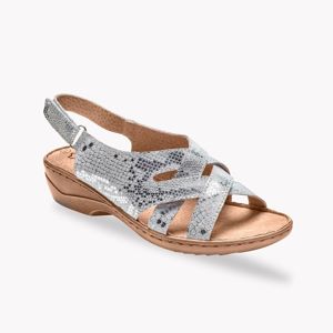 Blancheporte Kožené sandály, stříbrné stříbřitá 38
