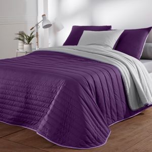 Blancheporte Prošívaný přehoz na postel, dvoubarevný švestková/šedá 220x240cm