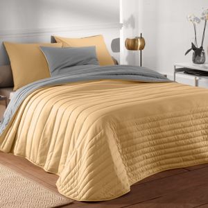 Blancheporte Prošívaný přehoz na postel, dvoubarevný kari/šedá povlak na polštář 63x63cm