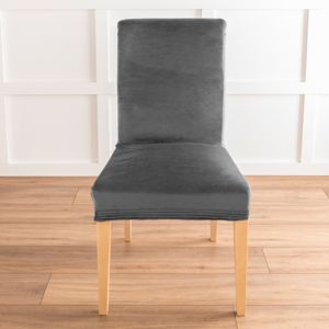 Blancheporte Bi-pružný povlak na židli s efektem veluru šedá sedák+opěradlo