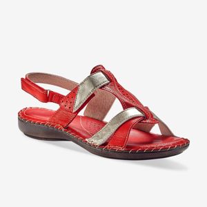 Blancheporte Dvoubarevné kožené sandály, červené červená/zlatá 39