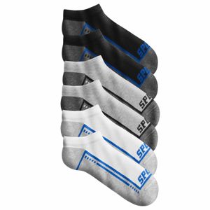 Blancheporte Sportovní kotníčkové ponožky, sada 6 párů černá+šedá+modrá 39/42