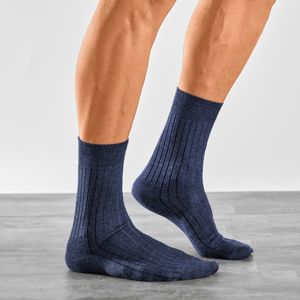 Blancheporte Ponožky pro citlivé nohy, sada 2 párů modrá džínová 39/42