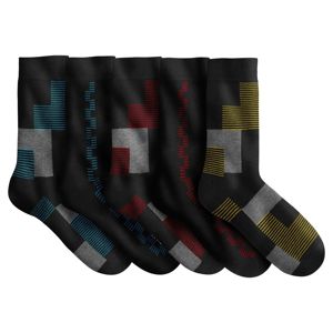 Blancheporte Ponožky v grafickém designu, sada 5 párů červená+modrá+žlutá 39/42