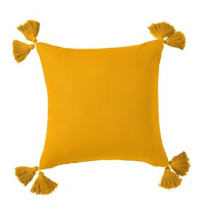 Blancheporte Povlak na polštář s třásněmi, sada 2 ks žlutá 2x 40x40cm