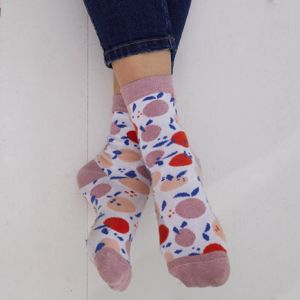Blancheporte Dámské ponožky s potiskem ovoce, 1 pár bílá/broskvová 39/42