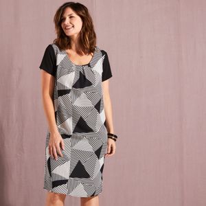 Blancheporte Šaty v grafickém designu černá/bílá 50