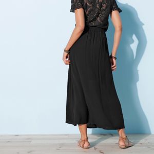 Blancheporte Kreponová sukně, jednobarevná černá 34/36