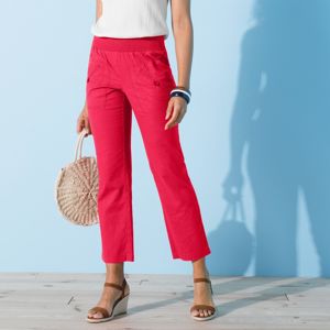 Blancheporte 7/8 kalhoty len/bavlna červená 46
