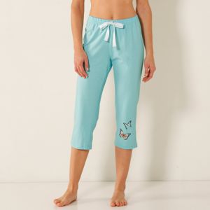Blancheporte Pyžamové 3/4 kalhoty se středovým motivem motýlů bledě modrá 54