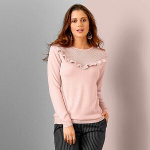 Blancheporte Volánový pulovr růžová pudrová 54