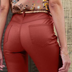 Blancheporte Úzké kalhoty s lesklým efektem tomatová 36