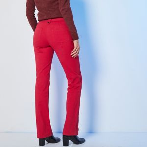 Blancheporte Tvilové kalhoty s knoflíky třešňová 40