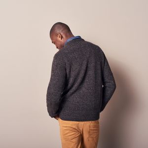 Blancheporte Irský pulovr s výstřihem do "V" šedobéžová melír 87/96 (M)