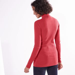 Blancheporte Žebrovaný pulovr se stojáčkem, délka cca 72 cm cihlová 50