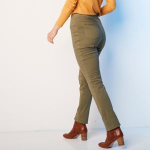 Blancheporte Rovné kalhoty s pružným pasem khaki 44