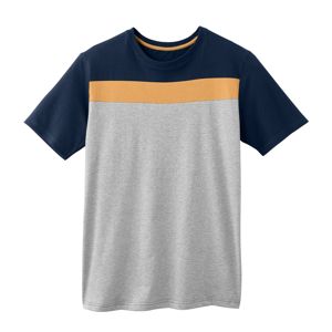 Blancheporte Pyžamové pruhované tričko s krátkými rukávy nám.modrá/žlutá/šedý melír 77/86 (S)