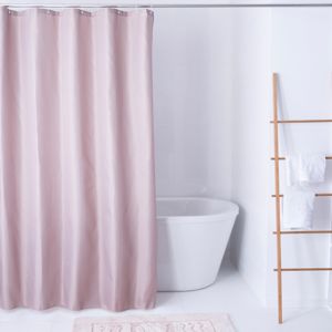 Blancheporte Jednobarevný sprchový závěs růžová pudrová 180x200cm