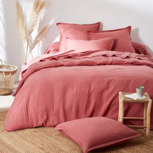 Blancheporte Jednobarevné ložní prádlo, ze lnu v prané úpravě růžové dřevo povlak na přikrývku 260x240cm