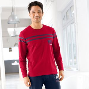 Blancheporte Pyžamové tričko s dlouhými rukávy, bavlna červená 137/146 (4XL)