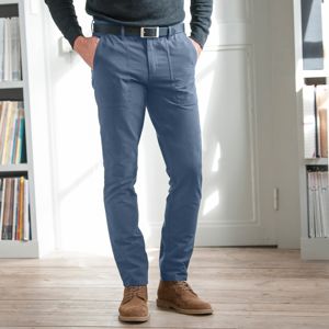 Blancheporte Chino kalhoty v pracovním stylu modrá džínová 44