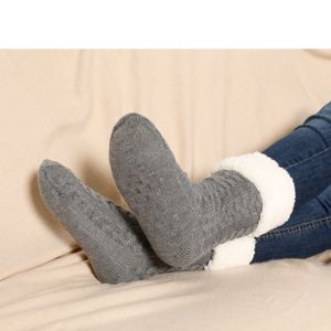 Blancheporte Papučové ponožky s protiskluzovou spodní stranou šedá