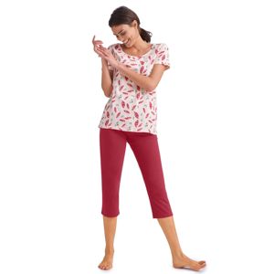 Blancheporte Pyžamo se 3/4 kalhotami a krátkými rukávy růžová 54