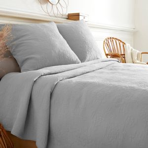 Blancheporte Přehoz na postel ve stylu boutis šedá povlak na polštář 63x63cm